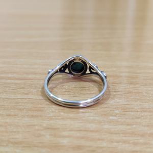 Bague de collection en argent sterling 925 avec pierre ronde Larimar, unisexe, pour mariage, anniversaire, fête - Product Image 4