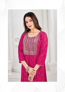 Women Long <b>Beautiful</b> Kurti Indian Printed A-Line Kurta Kurti with Designer Look Long Casual Office Wear Womens Kurti - Product Image 5