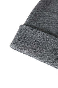 Classic Folded Cuff Grey Knit Beanie Soft 100% Cotton Ribbed <b>Vintage</b> Cycling <b>Hat</b> with Custom Logo Embroidery for Unisex Adults - Product Image 4