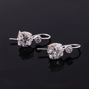 Pendientes VVS Moissanite Diamond Hip Hop para mujer, Oro Sólido de 14K con plata de lujo chapada en oro, joyería de gama alta 925 - Product Image 1