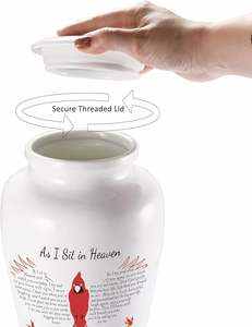Urnas de pájaros rojos para cenizas humanas, urnas femeninas masculinas adultas para hombres y mujeres, cenizas humanas con bolsa de terciopelo, urnas de tamaño personalizado para cremación - Product Image 6