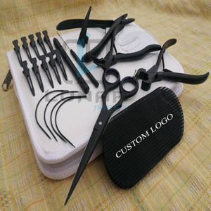 2024 New Arrival Top Quality Stainless Steel Material Black Matte <b>Hair</b> <b>Extension</b> <b>Tools</b> Kit With Customized Accessories - Product Image 6