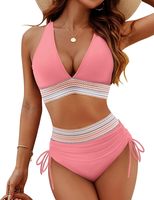 High-waisted bikinibroekjes dames plus size luipaardprint kristallen ruit zwemkleding lekvrij ademend omkeerbaar 1 letter