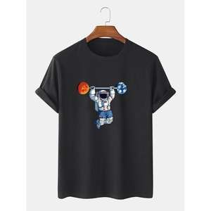 T-shirt bleu ciel coupe régulière hommes vêtements quotidiens accessoires en tissu 100% coton T-shirt fabriqué en inde Cool t-shirts décontractés avec logo - Product Image 6