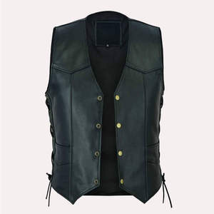 Gilet en cuir d'hiver pour homme, vêtement d'extérieur, bouton, fabrication sur mesure, commande en gros, prix compétitif, fabricant pakistanais - Product Image 5
