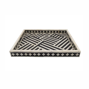 Bandeja de Servicio con Incrustaciones de Hueso para Restaurante y Hogar, Bandeja Decorativa de Alta Calidad con Incrustaciones de Hueso, Producto Pulido a Mano - Product Image 1