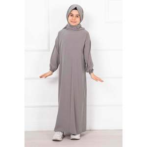 Vestido de oración para niños con chal Hijab de piedra para niños y niñas - Product Image 5