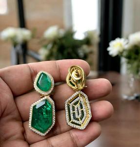 Pendientes de oro pulido a la moda, pendientes elegantes para mujer para fiesta, accesorios de moda con piedra de circón para regalos - Product Image 3