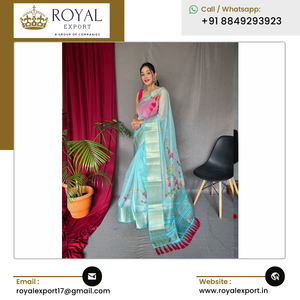 Colección exclusiva de Ropa Étnica Ropa de boda y fiesta Diseñador de moda Pure Organza Silk Saree by Royal Export - Product Image 2