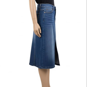 กระโปรงยีนส์ระบายอากาศผสมสแปนเด็กซ์ เนื้อผ้านุ่มยืดหยุ่น แฟชั่นทันสมัย ใส่ได้ทุกวัน สวมใส่สบาย ขายส่ง - Product Image 5