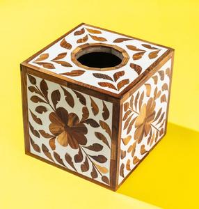 Luxueux bois incrustation boîte à mouchoirs couverture porte-mouchoirs serviette organisateur conteneur boîte à mouchoirs maison et cuisine - Product Image 1