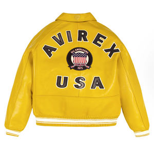 Chaqueta de Cuero Avirex para Hombre, Chaqueta de Piloto de Cuero Genuino, Chaqueta de Aviador, Chaqueta de Invierno Avirex Icon, Proveedor Mayorista - Product Image 1