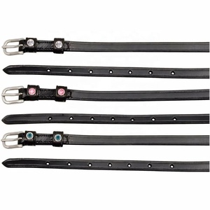 Correas de espuelas ENGLISH SPUR STRAPS de cuero o charol con hebillas de cristal de lujo KEEPERS EQUIHAWK MVE-LD-2 para equitación - Product Image 1