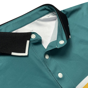 Camiseta de golf de secado rápido personalizada para hombre Polo de LICRA de poliéster con logotipo bordado de patrón de impresión de manga corta - Product Image 5