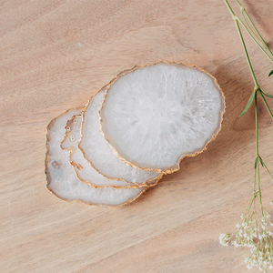 Natural Agate Crystal <b>Coasters</b> <b>Gold</b> Electroplated Buy Wholesale Agate Slice <b>Coaster</b> Agate <b>Coaster</b> For Home Decorations - Product Image 6