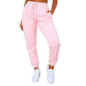 Pantalon de jogging en molleton de coton épais pour femme Pantalon de survêtement en soie d'hiver avec décoration de logo - Product Image 1