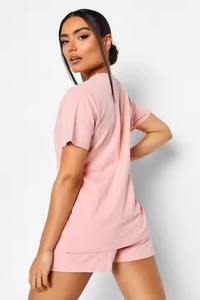 OEM Cotton Custom Logo <b>Leopard</b> Loungewear <b>Short</b> Sleeve T-Shirt <b>Shorts</b> Set 2 Piece Set Clothing Women 2025 Spring Summer - Product Image 2