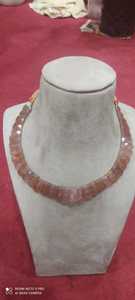 Collier en quartz fraise naturel à facettes à une face avec perles de pierre rose fantaisie - Product Image 4