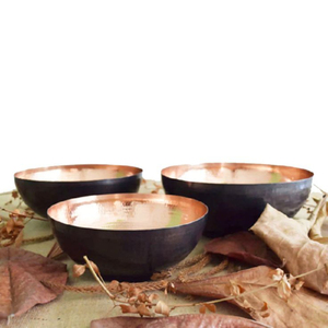 Juego de 2 Tazones para Comida con Diseño Martillado, Diferentes Tamaños, Hechos a Mano, Vajilla de Primera Calidad, Ideal para Servir Comida - Product Image 3