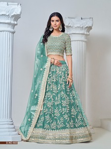 ชุดแต่งกายสุดหรูเทรนด์ใหม่ชุดเดรส lehenga choli & dupatta พร้อมลำดับการทำงานหนักจากอินเดีย - Product Image 3