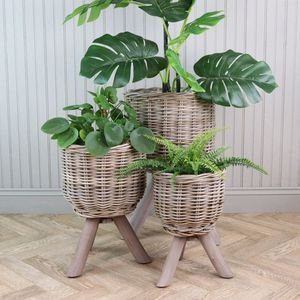 Cesta de maceta de ratán de Diseño Artesanal, decoración interior y balcón, macetas, Mini contenedores de plantas - Product Image 6