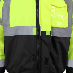 Custom Design High Visibility Waterproof Canvas Quilted Stand Collar Breathable Reflective Safety <b>Men's</b> Outdoor Workwear <b>Jacket</b> - Product Image 3