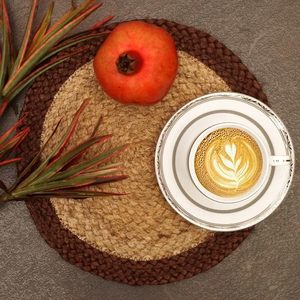 Manteles individuales redondos de yute respetuosos con el medio ambiente de estilo clásico, manteles individuales para mesa de comedor para cocina, mesa auxiliar, mesa central, uso multiusos - Product Image 2