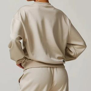 ชุดออกกำลังกายแขนยาว2ชิ้นสำหรับผู้หญิงชุดออกกำลังกายในเลานจ์เสื้อแขนยาวออกแบบได้ตามต้องการสำหรับฤดูใบไม้ร่วงฤดูหนาว - Product Image 3