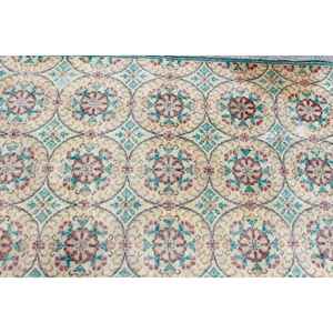 Alfombra Turca Vintage de 3.4x6.1 pies, Alfombra Decorativa, Alfombra de Lana con Diseño Floral Verde y Rojo - Product Image 5