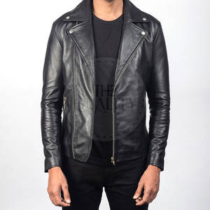 Custom Design Men's <b>Winter</b> <b>Leather</b> <b>Jacket</b> Solid Color Eco-Friendly Breathable Quick Dry Stand Collar Front Logo Streetwear - Product Image 1