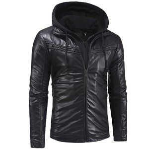 Alta calidad PU Hombres Chaqueta de cuero Elegante Casual Cremallera Bomber Fábrica - Product Image 1