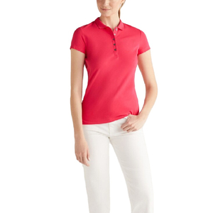 MOQ bajo 100% algodón mujeres polos último diseño Color sólido cómodo mujeres polos - Product Image 4