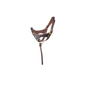 Licou élégant en poulain en cuir de style selle anglaise avec deux pièces de couronne et boucles à rouleau ajustées Halters larges - Product Image 3