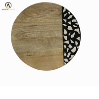 Duurzame Mango Hout Snijplank Hars Inlay Bamboe Serveerplank Voor Keuken Pizza Voedsel Hakken Keukengerei