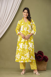 ชุดผ้าวาติกันคุณภาพระดับพรีเมี่ยมสำหรับผู้หญิงชุด kurti สามชิ้นพิมพ์ลายดิจิตอลแบบสองมือ - Product Image 2