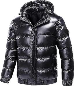 Chaqueta acolchada con revestimiento brillante con capucha invierno acolchado impermeable a prueba de viento transpirable aislado cálido logotipo personalizado Puff impresión - Product Image 1