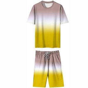 Conjuntos de 2 piezas para hombre, camisa de manga corta con botones y pantalones cortos, conjunto de camisa de verano con estampado transpirable para hombre - Product Image 1