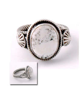 ZBM White Buffalo Ring Old Style de Erick Begay 925 Anillos de plata esterlina - Product Image 2