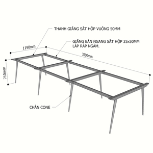 Minimalist Iron Table <b>Legs</b> for Dining Table and Cabinet 360x120cm HCCO013 Furniture <b>Legs</b> HCCO013 - Product Image 3