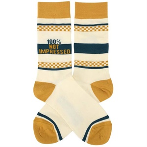 Logo de texte personnalisé Chaussettes en coton à carreaux pour hommes et femmes Streetwear rayé Certifié BSCI Chaussettes décontractées quotidiennes - Product Image 2