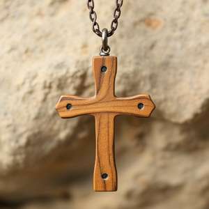 Una Cruz de joyería que cuelga en un collar es un Accesorio clásico y significativo, que a menudo simboliza la fe. - Product Image 4