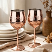 Verre à vin gravé en or rose, réfléchissant, décoratif, pour fête, mariage