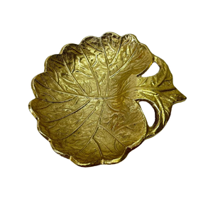 Plateau à feuilles en aluminium fait à la main plaqué or plateau de service de nourriture de grande taille pour la décoration de restaurant de mariage à la maison - Product Image 6