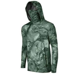 Sweat à capuche de pêche à manches longues à séchage rapide personnalisé pour hommes, ensembles respirants en polyester de haute qualité à bas prix - Product Image 4