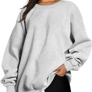 Haute qualité femmes sweats surdimensionnés polaire col rond pull chandails décontracté confortable automne mode tenues vêtements - Product Image 1