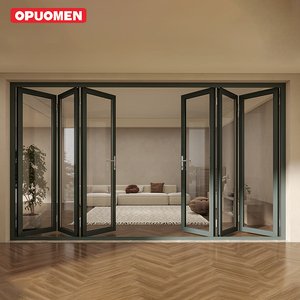 OPUOMEN Pantalla plegable horizontal de acordeón de ventana plegable de vidrio templado de aluminio para hoteles al aire libre Diseño gráfico exterior - Product Image 4