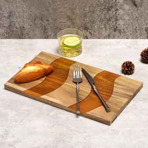Tabla de Cortar Única Hecha a Mano de Madera y Resina con Mango, Tabla para Servir Queso, Duradera, Apta para Lavavajillas - Product Image 6