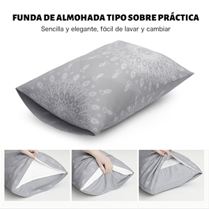 Set Copripiumino con Cerniera in 100% Poliestere, Motivo Geometrico Moderno, con Federe, Morbido e Traspirante per un Sonno Confortevole - Product Image 5