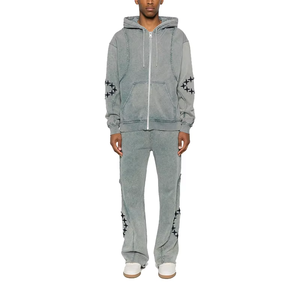 Sudadera con Capucha y Cremallera para Hombre, Personalizada con Logotipo Bordado, Tejido Grueso de Algodón French Terry 2026, Lavado Ácido - Product Image 2