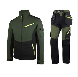 Ensemble de vêtements de travail, veste et pantalon, uniforme de travail, léger, imperméable, grande taille, softshell, haute qualité, polyester, dangri - Product Image 3